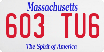 MA license plate 603TU6