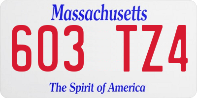 MA license plate 603TZ4