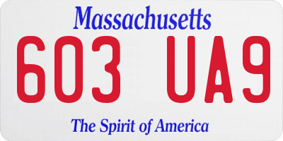 MA license plate 603UA9