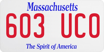 MA license plate 603UC0