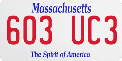 MA license plate 603UC3