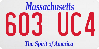 MA license plate 603UC4