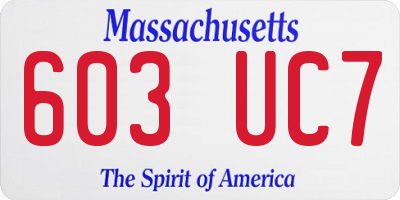 MA license plate 603UC7