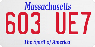 MA license plate 603UE7