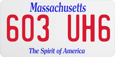 MA license plate 603UH6