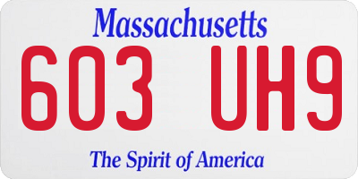 MA license plate 603UH9