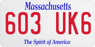 MA license plate 603UK6