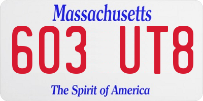 MA license plate 603UT8