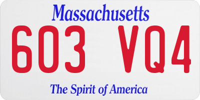 MA license plate 603VQ4