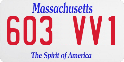 MA license plate 603VV1