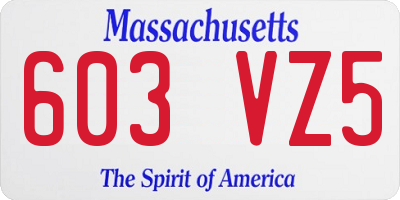 MA license plate 603VZ5
