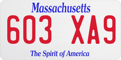 MA license plate 603XA9