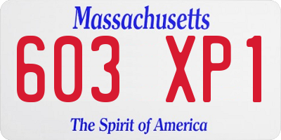 MA license plate 603XP1