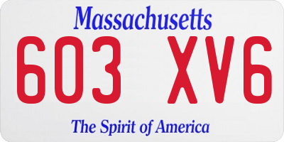 MA license plate 603XV6