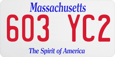 MA license plate 603YC2