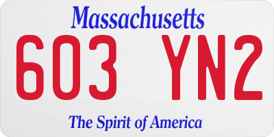 MA license plate 603YN2