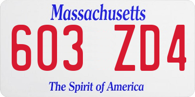 MA license plate 603ZD4