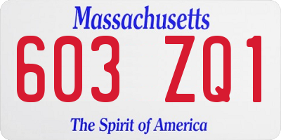 MA license plate 603ZQ1