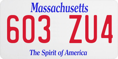 MA license plate 603ZU4