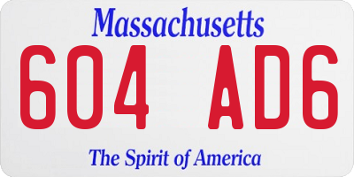 MA license plate 604AD6