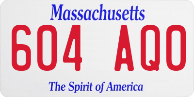 MA license plate 604AQ0