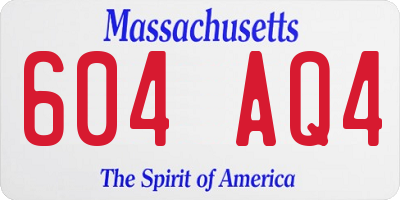 MA license plate 604AQ4