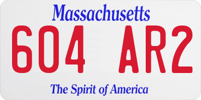 MA license plate 604AR2