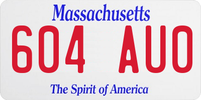 MA license plate 604AU0
