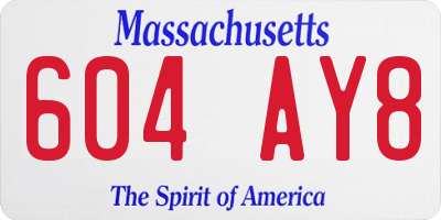 MA license plate 604AY8