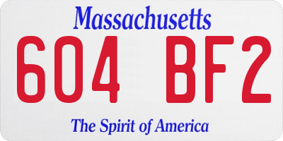 MA license plate 604BF2
