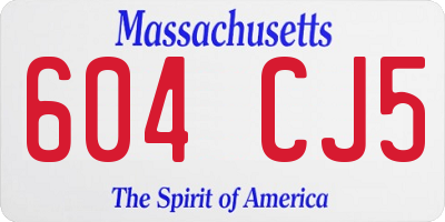 MA license plate 604CJ5