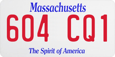 MA license plate 604CQ1
