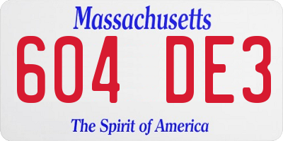 MA license plate 604DE3