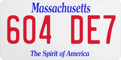 MA license plate 604DE7