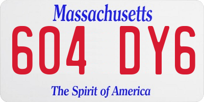 MA license plate 604DY6