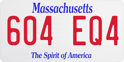 MA license plate 604EQ4