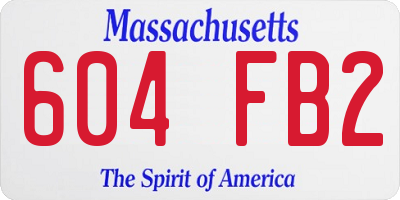 MA license plate 604FB2