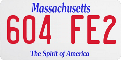 MA license plate 604FE2