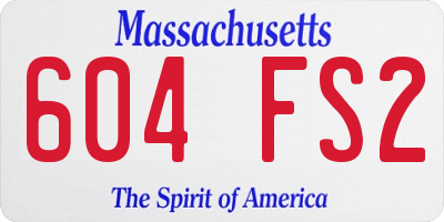 MA license plate 604FS2