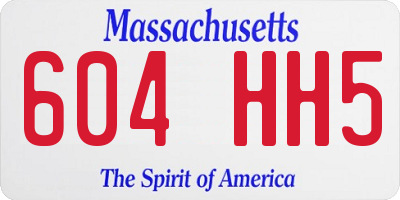 MA license plate 604HH5