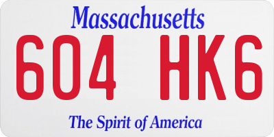 MA license plate 604HK6