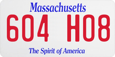 MA license plate 604HO8
