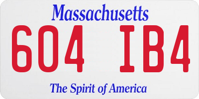 MA license plate 604IB4