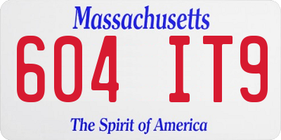 MA license plate 604IT9