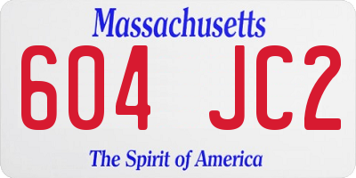 MA license plate 604JC2
