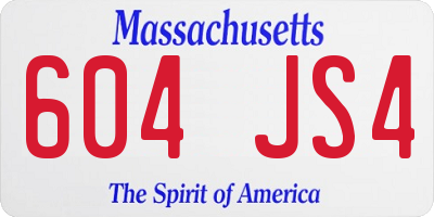 MA license plate 604JS4