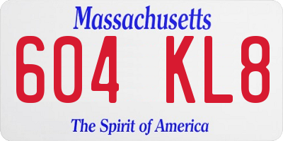 MA license plate 604KL8