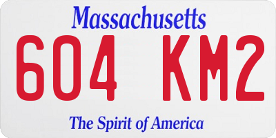 MA license plate 604KM2