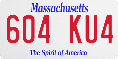 MA license plate 604KU4