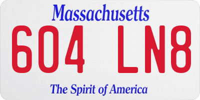 MA license plate 604LN8